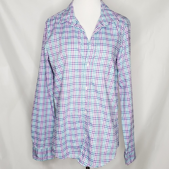 Frank & Eileen Ladies Barry Plaid Button-up Top - Picture 1 of 5